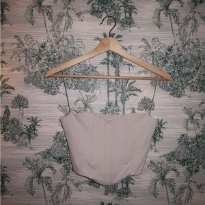 Joah Brown Stone Off White Corset Spaghetti Strap Women's Tank Top